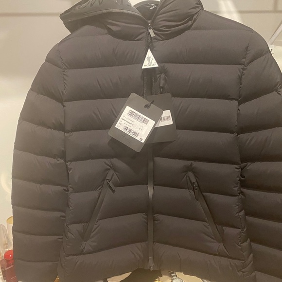 MONCLERBlack Matt Black Down Herbe Jacket size 1